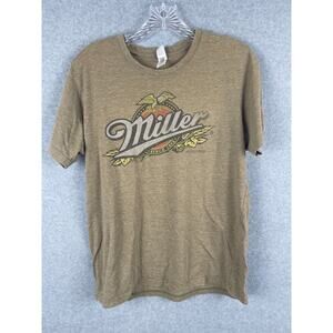 Miller Beer T Shirt Men's Size S Brown Breweriana Bar‎
